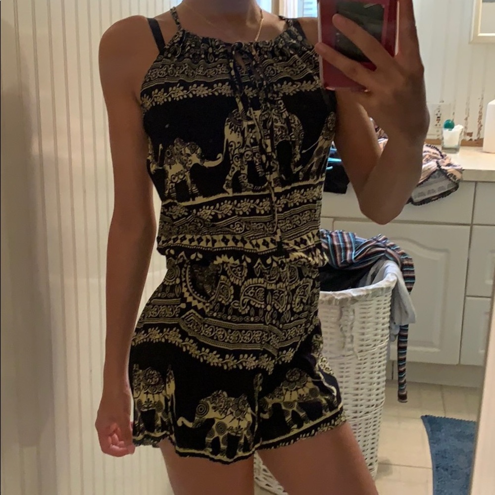 Tribal-Like Patterned Romper